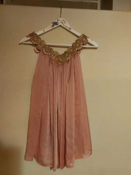 #MH100 - Pembe Simli Elbise Özel Tasarım ve Özel Dikim Vintage